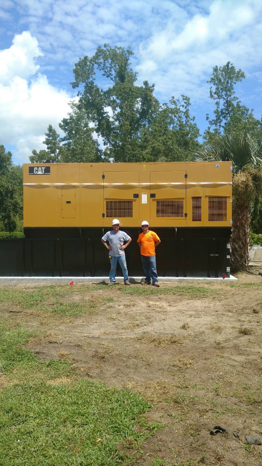 Caterpillar generator installed outside